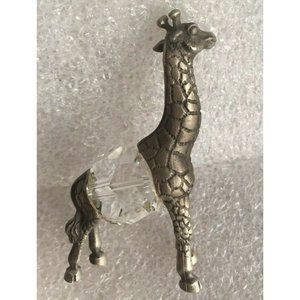 Cute Pewter Giraffe ~ Made with Swarovski Crystal